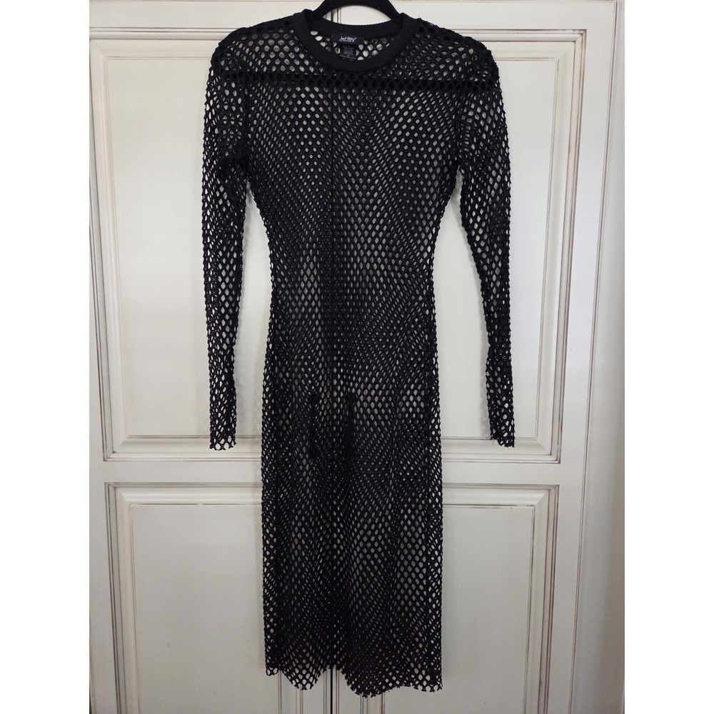 Just Polly New‎ York Fishnet Dress Women's S/m Sheer Gothic Racy Bold Sexy Edgy